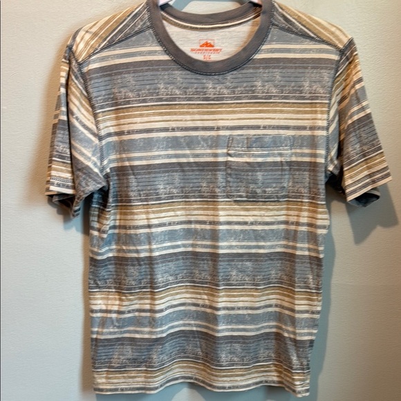 Northwest Territory Men's Small Striped Gray and Cream Shirt - Picture 1 of 8